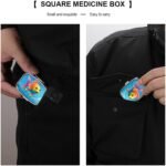 Color Fish Pill Organizer Travel Pill Box 2 Compartment Daily Square Medicine Container with Mirror Weekly Portable Pill Dispenser Cases for Purse Pocket - Image 6