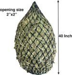 Majestic Ally 2”x2” Holes Slow Feed 40” Very Sturdy Hay Net with Bottom Ring for Desirous Horses, Nylon monofilament Rope Hanging, Adjustable Feeder for Trailer, Stall, and Portable Wear. (Black) - Image 3