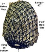 Majestic Ally 2”x2” Holes Slow Feed 40” Very Sturdy Hay Net with Bottom Ring for Desirous Horses, Nylon monofilament Rope Hanging, Adjustable Feeder for Trailer, Stall, and Portable Wear. (Black) - Image 4