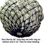 Majestic Ally 2”x2” Holes Slow Feed 40” Very Sturdy Hay Net with Bottom Ring for Desirous Horses, Nylon monofilament Rope Hanging, Adjustable Feeder for Trailer, Stall, and Portable Wear. (Black) - Image 5