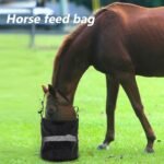 Horse Feed Bag Nylon Mesh Grain Horse Feeding Bag with Adjustable Strap Waterproof Horse Supplies M Horse Feeding Bag - Image 7