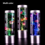 Bubble Fish Lamp with 6 Floating Fake Fish – LED Aquarium Night Light with Moving Fish and Bubbles – Cylindrical Transparent Tank, Perfect for Kids’ Rooms, Offices, and Living Spaces - Image 3