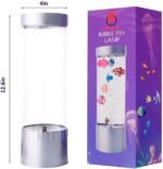 Bubble Fish Lamp with 6 Floating Fake Fish – LED Aquarium Night Light with Moving Fish and Bubbles – Cylindrical Transparent Tank, Perfect for Kids’ Rooms, Offices, and Living Spaces - Image 4