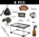 SARUFO Reptile Glass Terrarium Kit(8 Pieces) 12 * 8 * 6 in, Amphibian Tank Starter Kit, Suitable for Small Reptiles such as Geckos, Snakes, Lizards, Chameleons,Serpents(12 * 8 * 6 inchs) - Image 3