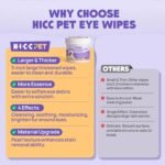 HICC PET Eyes Wipes for Dogs & Cats - Gently Remove Tear Stain, Eye Debris, Discharge, Mucus Secretions - Coconut Oil Pet Cleaning Grooming Deodorizing Wipes for Eyes, Wrinkle, Face - 100pcs - Image 7