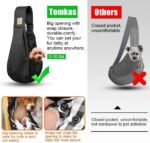 Tomkas Small Dog Sling Carrier - Adjustable Strap & Zip Pocket - Suitable for Puppies (Black) - Image 8