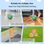 Dog Balls,The 3rd Generation Interactive Toys for Puppy/Small/Medium/Large Dogs,Improved Dog Rolling Effect Tennis Ball with Strap, Tough Motion Activated Automatic Moving Dog Toys (Green) - Image 6
