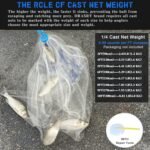 Drasry Saltwater Fishing Cast Net 3/8 and 1/4 Mesh with Heavy Duty Gray Sinker American Monofilament Fish Throw Net for Bait Trap 3FT 4FT 5FT 6FT 7FT 8FT 9FT Radius - Image 4