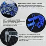 Drasry Saltwater Fishing Cast Net 3/8 and 1/4 Mesh with Heavy Duty Gray Sinker American Monofilament Fish Throw Net for Bait Trap 3FT 4FT 5FT 6FT 7FT 8FT 9FT Radius - Image 5