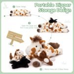 MaoGoLan 4 Pcs Horse Plush Stuffed Animal, Large Stuffed Mommy Horse with Babies Pony Toys Plushies,Horse Stuffed Animal Bulk for Kids,Christmas Birthday Gift 21 inches - Image 4