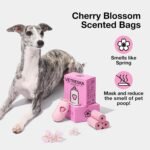 VETRESKA Dog Poop Bag Dispenser with Cherry Blossom Scented Poop Bags, Leak Proof and Extra Thick Pet Waste Bags, 1 Poop Bag Holder and 105 Bags for Dog Walking and Cats Litter, Pink - Image 3