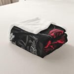 Manfei Horse Throw Blanket Black Hat Red Roses Fuzzy Blanket, Wild Animal Theme Blanket for Bed Couch Sofa, Kids Boys Girls Room Decor, Soft and Breathable Fleece Blanket(60 x 80 Inches) - Image 6