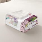 Feelyou Horse Fleece Throw Blanket Throw 50"x60" Kids, Flral Flower Fuzzy Blanket for Bed Sofa Couch, Horseshoe Western Sherpa Blanket, Fuzzy Blanket Room Decor - Image 6