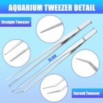 Small Aquarium Tweezers 2PCS Feeding Tongs Straight Tweezer and Curved Tweezer Fish Tank Aquascape Tools for Salt & Fresh Water Fish Tank - Image 4