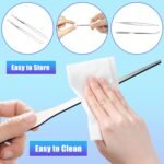 Small Aquarium Tweezers 2PCS Feeding Tongs Straight Tweezer and Curved Tweezer Fish Tank Aquascape Tools for Salt & Fresh Water Fish Tank - Image 6