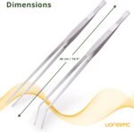 2 Pcs Heavy Duty Reptile Feeding Tongs, Aquarium Tweezers 18 Inch, Straight and Curved Extra Long Tweezers, Reptile Tongs, Aquarium Tongs, Aquarium Tweezers Extra Long - Image 3