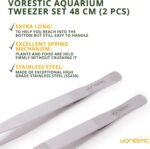 2 Pcs Heavy Duty Reptile Feeding Tongs, Aquarium Tweezers 18 Inch, Straight and Curved Extra Long Tweezers, Reptile Tongs, Aquarium Tongs, Aquarium Tweezers Extra Long - Image 4