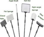 capetsma 6-in-1 Aquarium Cleaning kit, Fish Tank Cleaner Set, Including Algae Scraper, Sponge Pad, Fish Net, Gravel Rake and Cleaning Brush, can Reach 32” Depth with The Telescopic Handle - Image 3