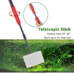 capetsma 6-in-1 Aquarium Cleaning kit, Fish Tank Cleaner Set, Including Algae Scraper, Sponge Pad, Fish Net, Gravel Rake and Cleaning Brush, can Reach 32” Depth with The Telescopic Handle - Image 5