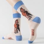 5 Pairs Cute Animal Crew Socks Fun Casual Cotton Calf Socks for Women - Image 4