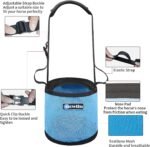 Horse Feed Bag Heavy Duty Textilene Mesh Feed Rite Bag with Adjustable Strap and Comfortable Neck Pad,Reinforced Bottom Stitching,Quick Clip Buckle and Spill-Proof Grain Feed Bag(Blue,L) - Image 4