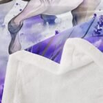 White Horse Fleece Blanket,Lavender Flowers Throw Blanket,Butterfly Soft Microfiber Fuzzy Blanket for Home Room Decor,Western Cowboy Blanket for Bedroom Living Room,Baby 30X40,White Purple - Image 5