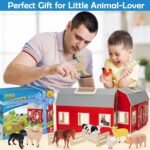 YEEBAY Farm Animals Toys for 3+ Year Old Kids Toddlers Girls Boys, Large Wooden Barn with Animal Play Figures, Farm Playset Educational Learning Toys, Ideal Christmas Birthday Gifts - Image 6