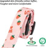 Cotton Handmade Dog Collar Cute and Distinctive Patterns Pink Strawberries with Pendant Cute Dog Collars for Small Medium Large Dogs Girl Dogs Boy Dogs S - Image 5