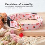 Cotton Handmade Dog Collar Cute and Distinctive Patterns Pink Strawberries with Pendant Cute Dog Collars for Small Medium Large Dogs Girl Dogs Boy Dogs S - Image 6