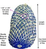 Majestic Ally 1.25”x1.25” Holes Ultra Slow Feed 40” Very Sturdy Hay Net with Bottom Ring for Goat, Sheep, Simulate Grazing and Reduces Waste (Royal Blue) - Image 3