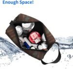 Travel Toiletry Bag for Women Men Leather Makeup Bag Large Portable Travel Organizer Rustic Horseshoe Barn Wooden Cosmetic Bag with Hanging Hook Travel Bathroom Bag Zipper Pouch Purse - Image 6