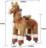 Ride on Horse Toys, Kids Riding Horse Toys Ride on Toys for 3-6 Years Old, Premium Plush Animals Toys Walking Horse with Wheels (Brown, 25.9" L x 12.2" W x 28.3" H) - Image 4