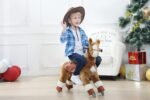 Ride on Horse Toys, Kids Riding Horse Toys Ride on Toys for 3-6 Years Old, Premium Plush Animals Toys Walking Horse with Wheels (Brown, 25.9" L x 12.2" W x 28.3" H) - Image 5