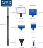 Wonderfactory5 in 1 Aquarium Cleaning Tool Kit, Kit Fish Tank Cleaning Kit for 1-5 Gallon Tank with Fish Tank Brush, Scrubber Pads, Fish net, Gravel Rake, Water Plant Clip - Image 8