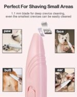 LEYOUFU Dog Paw Trimmer for Grooming, Cordless Electric Small Pet Grooming Clippers Hair Trimmer for Dogs Cats, Low Noise for Trimming Pet's Hair Around Paws, Eyes, Ears, Face, Rump (Pink) - Image 4