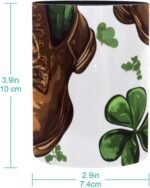 Pencil Holder for Desk, St Patrick Day Green Shamrocks and Horseshoes Pen Holder Pencil Cup Makeup Brush Holder Organizer for Home Office School Stationery Supplies - Image 6