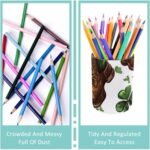 Pencil Holder for Desk, St Patrick Day Green Shamrocks and Horseshoes Pen Holder Pencil Cup Makeup Brush Holder Organizer for Home Office School Stationery Supplies - Image 7