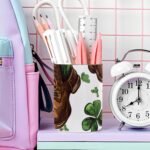 Pencil Holder for Desk, St Patrick Day Green Shamrocks and Horseshoes Pen Holder Pencil Cup Makeup Brush Holder Organizer for Home Office School Stationery Supplies - Image 8