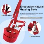 Harrison Howard Horse Grazing Muzzle Feed Bag Comfortable Breathable Horse Feeder with Adjustable Strap Red Medium - Image 4