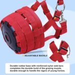 Harrison Howard Horse Grazing Muzzle Feed Bag Comfortable Breathable Horse Feeder with Adjustable Strap Red Medium - Image 5