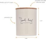 Pearhead Good Dog Treat Jar, Ceramic and Wood Pet Treat Canister, Neutral Modern Kitchen Decor, Pet Accessories, Dog Biscuit Storage Jar, Freshness Seal, Holds 4 Cups - Image 4