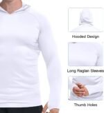 GKVK Men's Rash Guard Hoodie Shirts SPF UPF 50+ UV Sun Protection Long Sleeve Swim Shirt Lightweight Quick Dry Athletic - Image 4