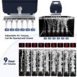 AQQA Aquarium Air Pump,AC/DC Battery Air Pump for Pond Fish Tank,9 Gear Adjustable Air Volume,IPX6 Waterproof Rechargeable Bubbler Aerator for Outdoor Fishing Breed Aquatics (20W) - Image 5