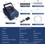 AQQA Aquarium Air Pump,AC/DC Battery Air Pump for Pond Fish Tank,9 Gear Adjustable Air Volume,IPX6 Waterproof Rechargeable Bubbler Aerator for Outdoor Fishing Breed Aquatics (20W) - Image 7