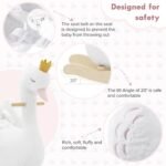 labebe - Plush Rocking Horse Wooden, Baby Riding Animal White Swan, Kid Ride On Toy for 1-3 Year Old, Girl&Boy Stuffed Rocking Animal Outdoor, Nursery/Infant/Child Christmas or Birthday Gift - Image 6