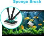 Carefree Fish 4IN1 Carbon Fiber Aquarium Cleaning Tools Long Handle Adjustable Length 18~24Inch Fish Tank Cleaner Kit Alage Scraper Scrubber Brushes Set - Image 4