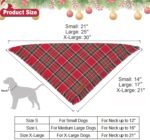 ADOGGYGO Christmas Dog Bandanas with Tassels Edges, Stylish Plaid Dog Christmas Scarf Bib, Multiple Sizes Offered, Plaid Bandanas for Medium Large Dogs (Christmas-1, Large) - Image 5