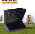 Hay Feeder for Goats 25 Gallon Horse Hay Rack Wall Mount 2 in 1 Hay and Grain Feeder Metal Livestock Mineral Feeders for Sheep Nigerian Dwarf Goats, Hanging, Adjustable - Image 3