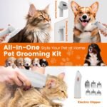 Dog Grooming Vacuum, Dog Grooming Kit with Pet Clippers, 12,000Pa Pet Hair Vacuum Pet Grooming Vacuum for Dogs, Dog Vacuum for Shedding Grooming, Low Noise Dog Shedding Brush Pet Vacuum, PG10 - Image 4