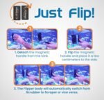 FL!PPER Flipper Cleaner Float - 2-in-1 Floating Magnetic Aquarium Glass Cleaner - Fish Tank Cleaner - Scrubber & Scraper Aquarium Cleaning Tools - Floating Fish Tank Cleaner, Nano - Image 7